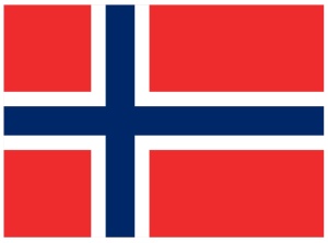 The Norwegian flag - a material expression of both  Danish and Swedish rule of Norway (1380-1905 CE) in the form of a Danish flag (red with white cross) with the colour of the Swedish flag (blue) integrated. 